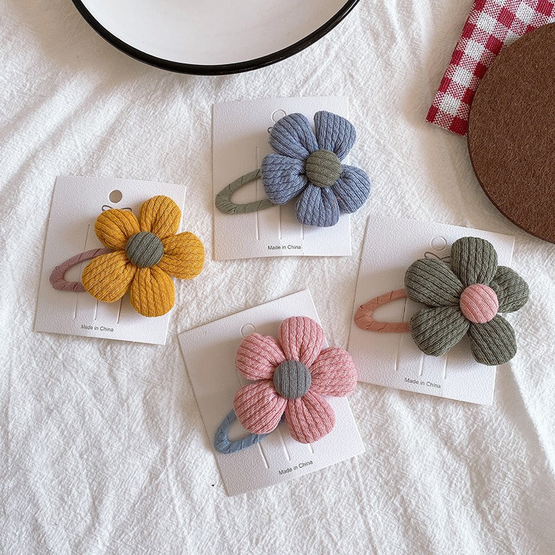 The New Children's Hair Clip Cute Sweet Flower Clip Hundred Collision Color Hair Card Hair Accessories Hairpin