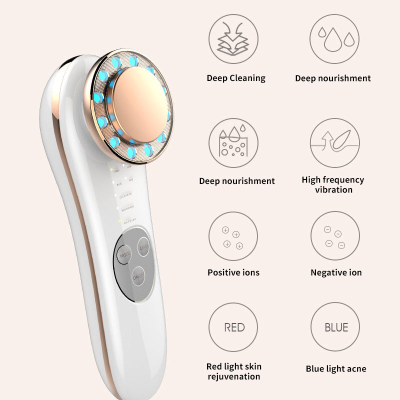 7 in 1 Home Iontophoresis Electric Facial Cleanser Warm Facial Mask Essence Import IP Light Rejuvenation Apparatus Beauty Apparatus