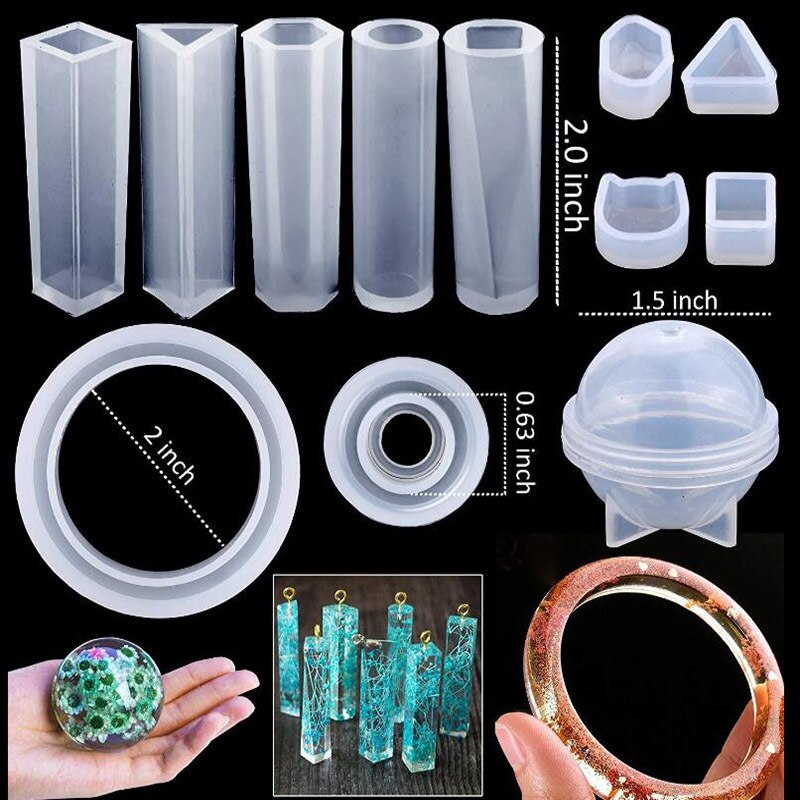 Set mold 83 pieces of DIY crystal Epoxy tool set Bracelet pendant jewelry silicone mold combination with drill