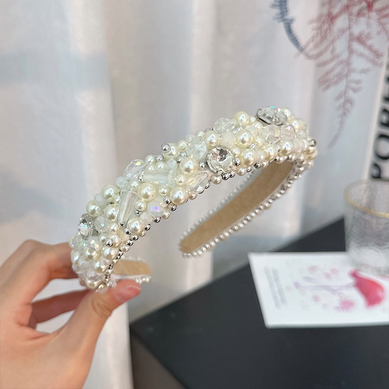 Fashionable and versatile handmade beaded crystal pearl hair accessories