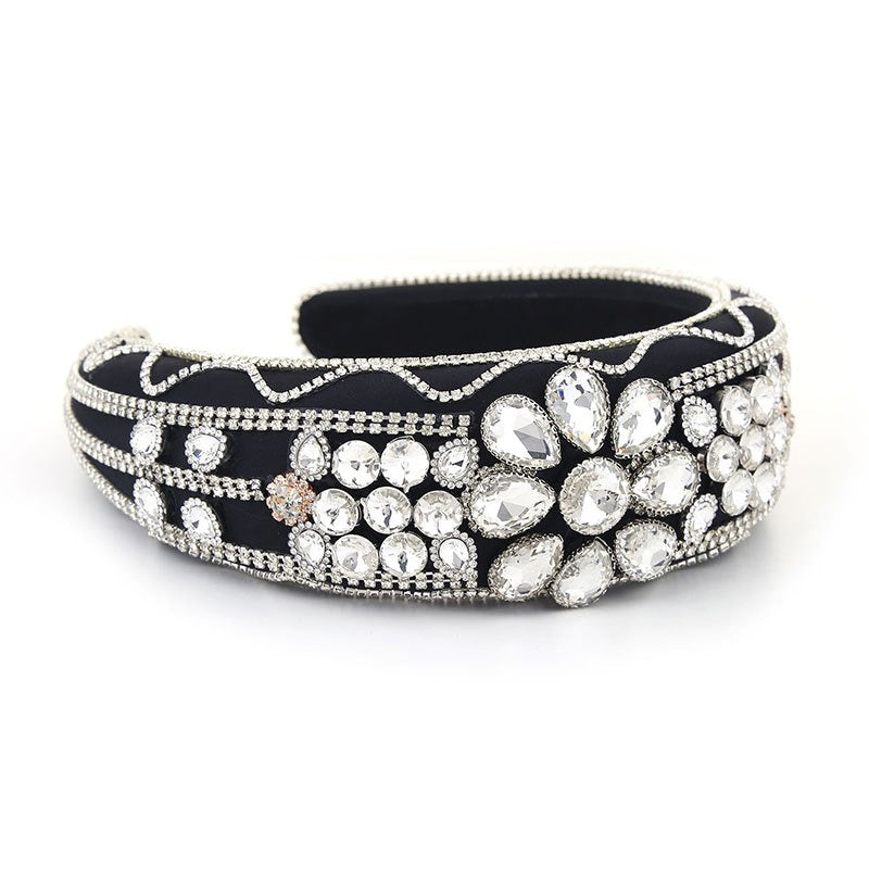Baroque wide brimmed full diamond headband