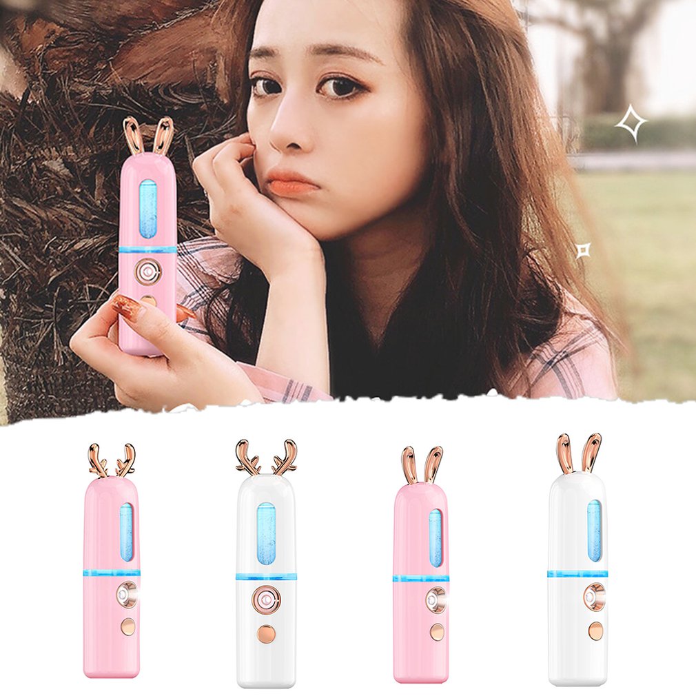 Nano Hydrating Instrument Spraying Machine Negative Ion Nano Steaming Face Moisturizing Cute Fawn Bunny