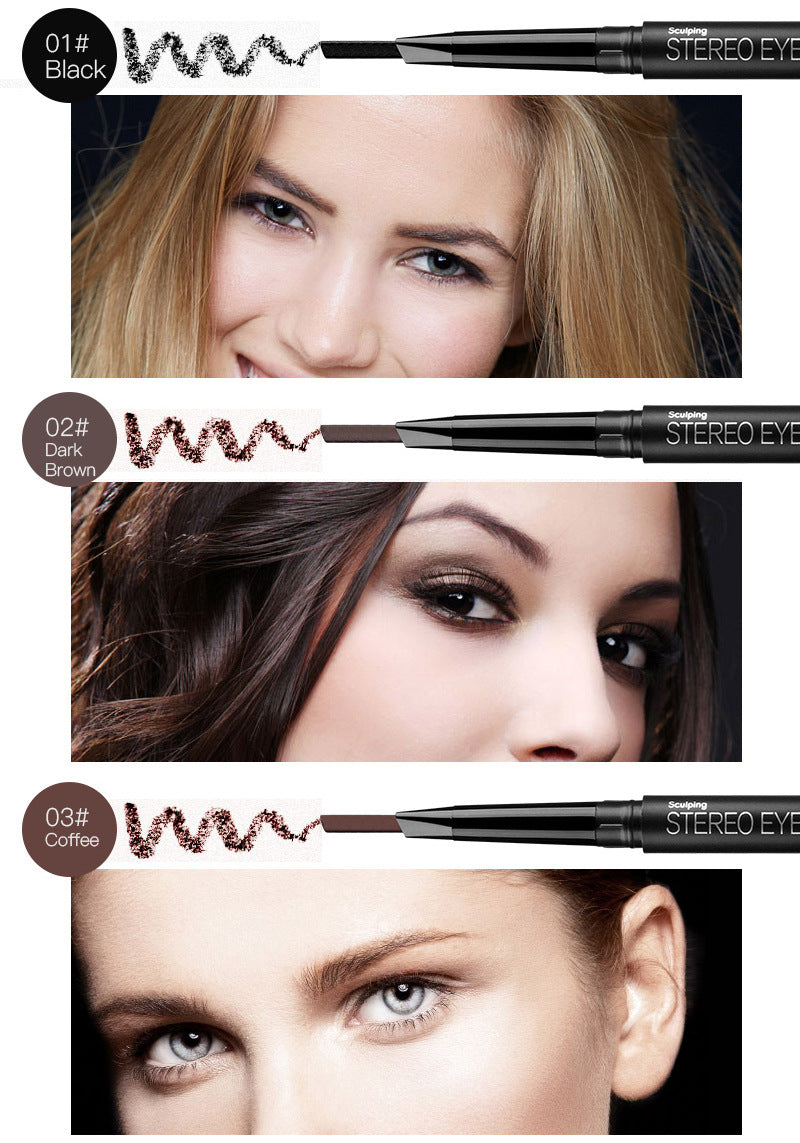 Makeup 5 Color Automatic Eyebrow Pencil Double Head Rotating Waterproof Makeup-Free Free-Shaving Eyebrow Pencil