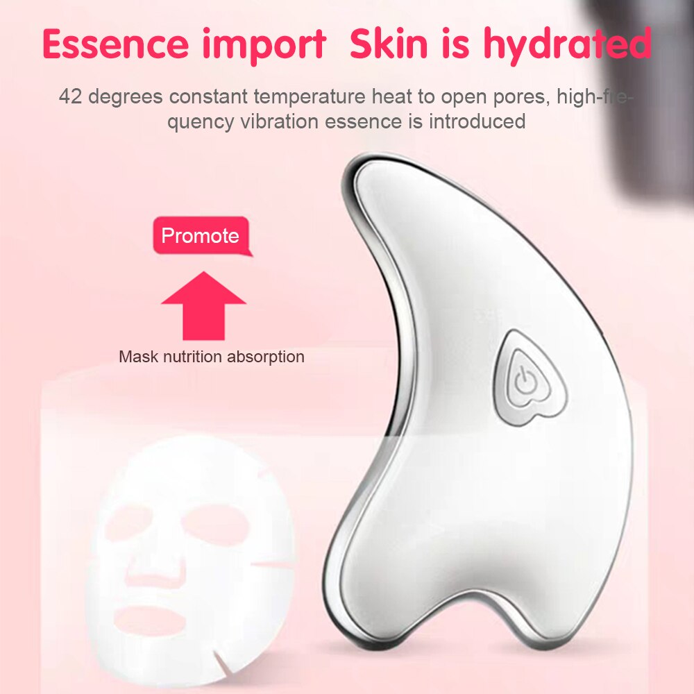 Electric Scraping Face Neck Body Massager Wrinkle Removal Device Heating Facial Beauty Instrument Guasha Lifting Slimming Tool
