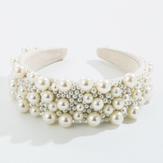 New Heavy Industry Pearl Hair Ornament Women's Wide brim Korean version Net Red Washing Head Band Hair Ornament