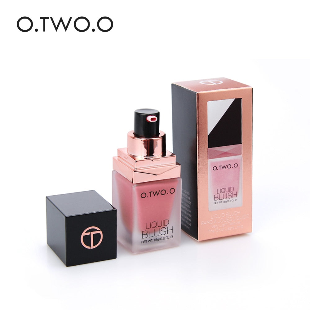 O.TWO.O Makeup Liquid Blusher Sleek Silky Paleta De Blush Color Lasts Long 4 Color Natural Cheek Blush Face Contour Make Up