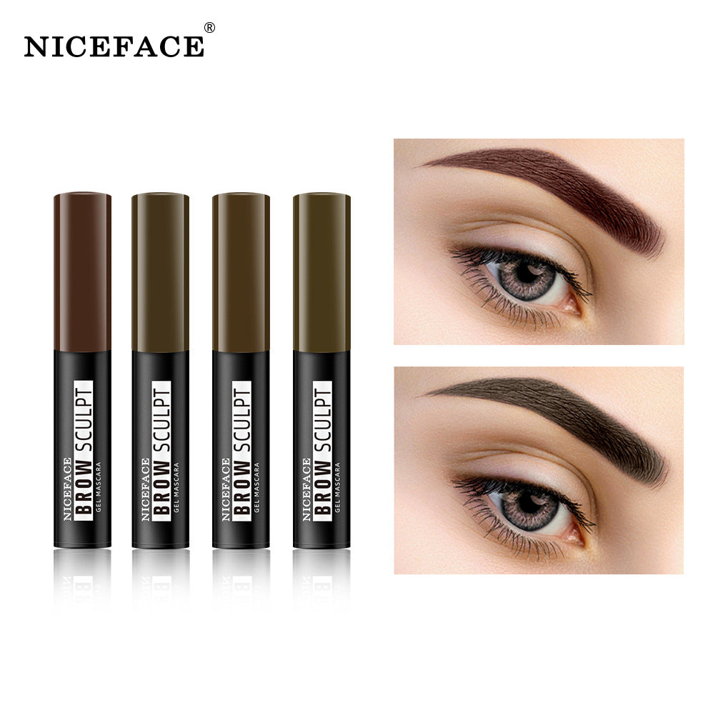 NICEFACE New 4 Color Eyebrow Dyeing Cream Slim Brush Head Waterproof/Anti-Sweat Eyebrow Dyeing Liquid Long Lasting Makeup Without Smudging