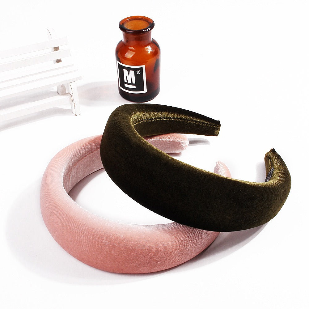 Wide edge velvet sponge hair clip for women's head clip high skull top hair clip