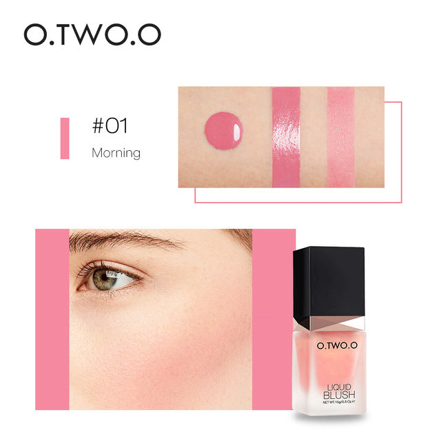 O.TWO.O Makeup Liquid Blusher Sleek Silky Paleta De Blush Color Lasts Long 4 Color Natural Cheek Blush Face Contour Make Up