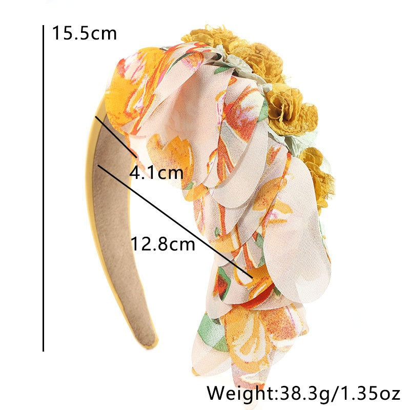 Fashionable leopard print fabric flower headband