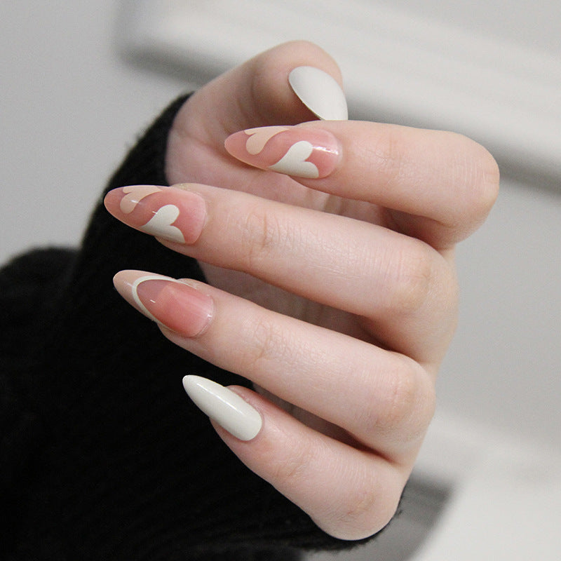 French simple glitter girlâ€™s soft and tender wearable manicure nails