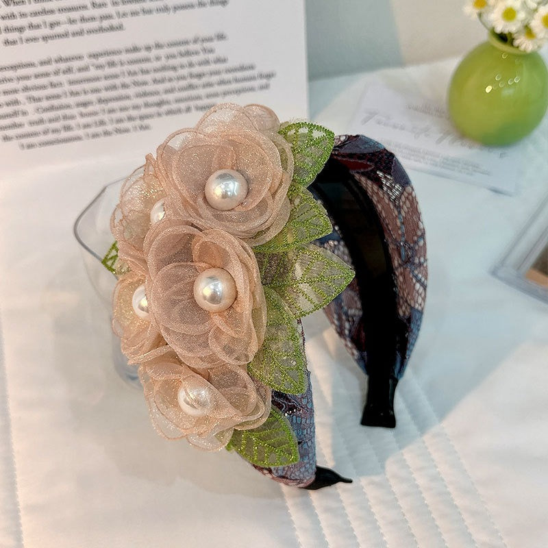 Fashionable handmade fabric exaggerated flower headwear