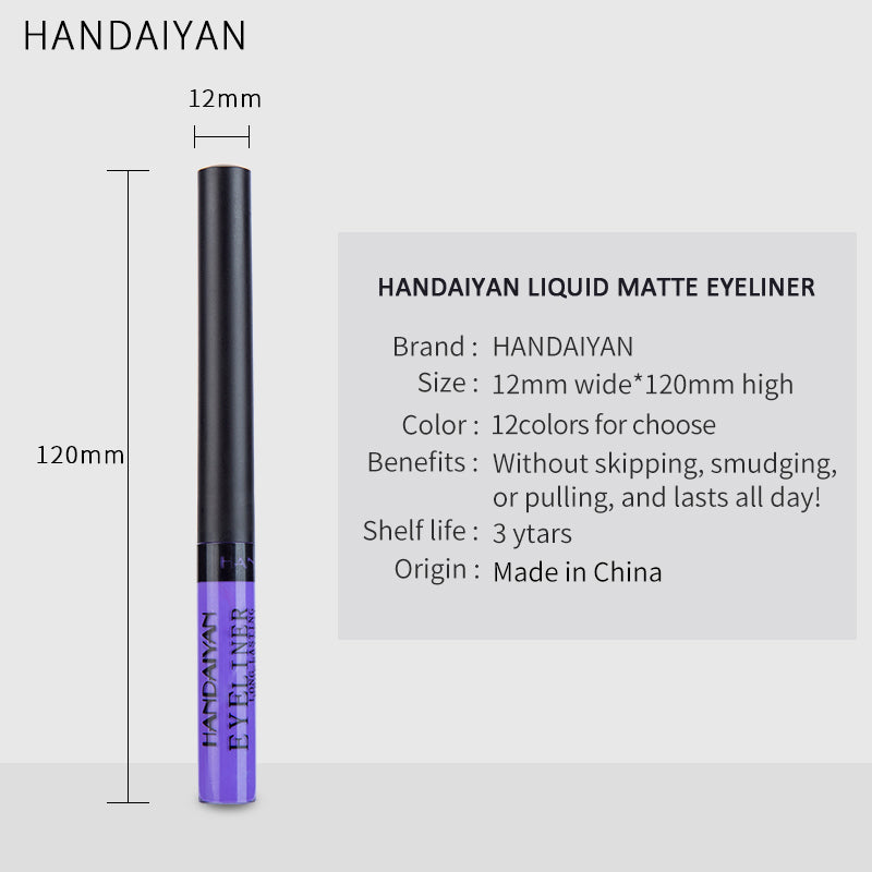Makeup Color Eyeliner Matte Quick-Drying Liquid Eyeliner No Smudging MSDS Certified 12Pcs