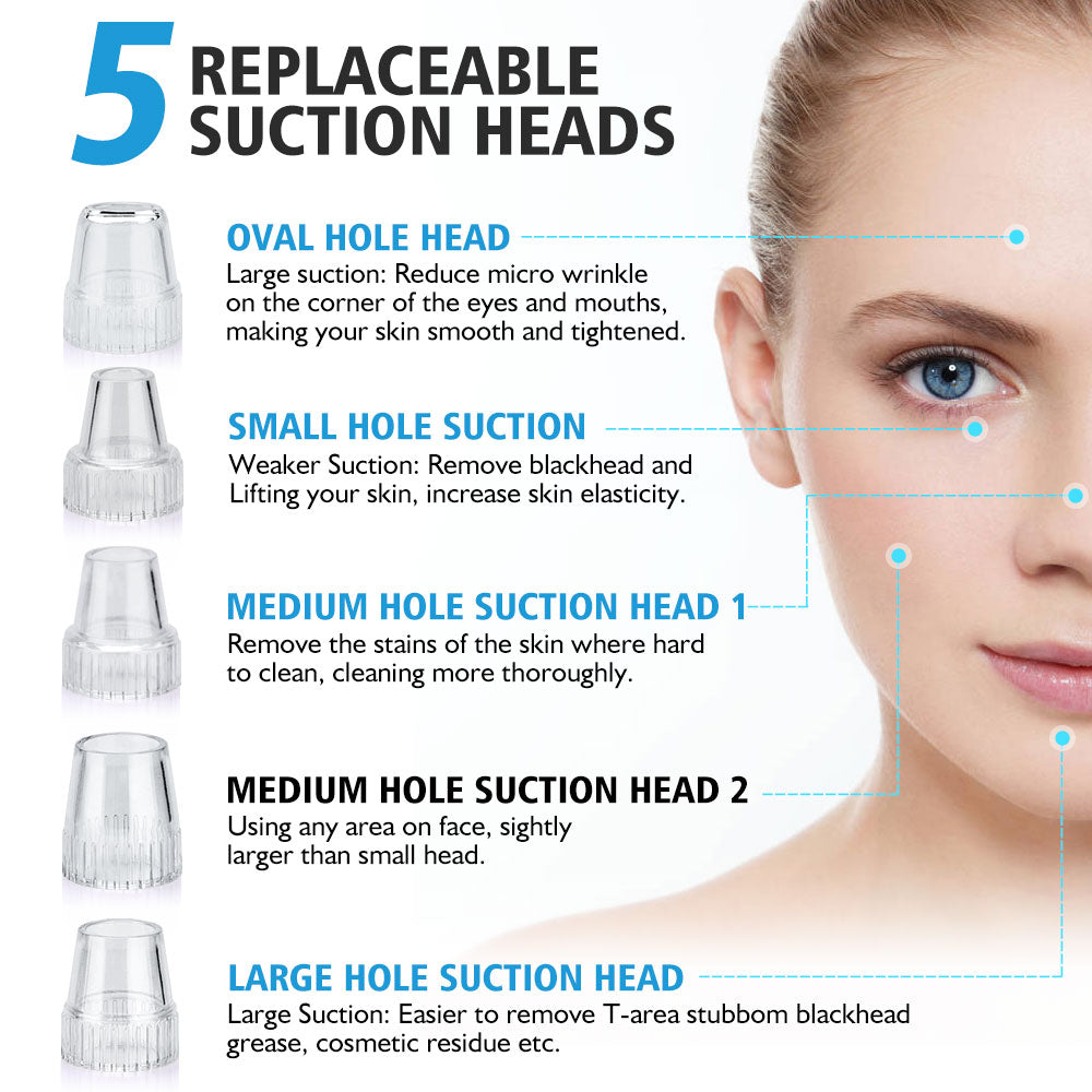 Skin Care Face Deep Pore Acne Pimple Removal Vacuum Suction Facial Diamond Beauty Tool