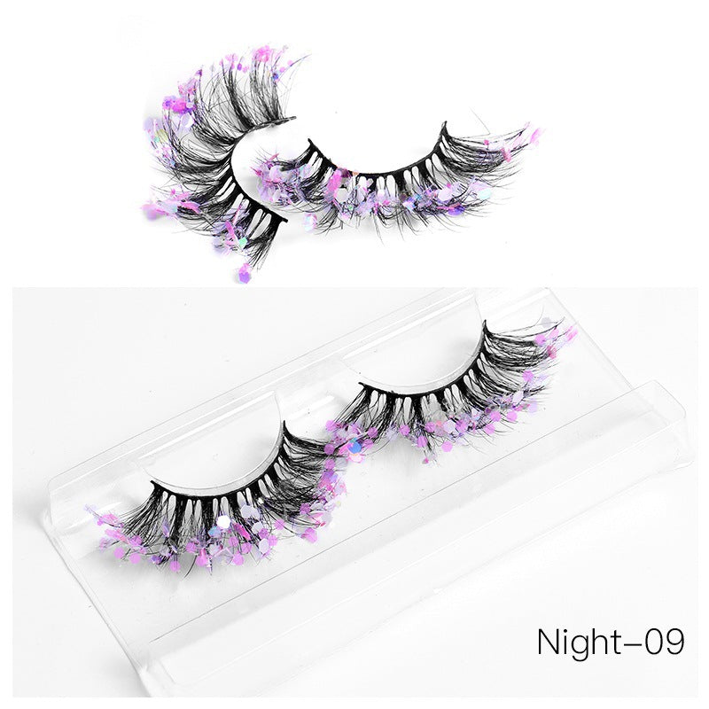 New Color Noctilucent Fried False Eyelashes Multi Layer Thick Cross Mink Like Eyelashes 8D FLUFFY
