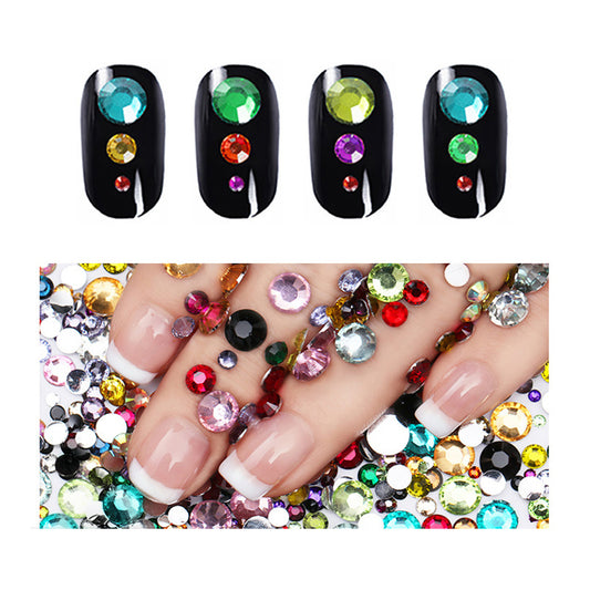 Plaksteen Nail Rhinestones Kleurrijke Crystal Mixed Size Nail Studs 1 zak HotFix Manicure Nail Art Decoraties