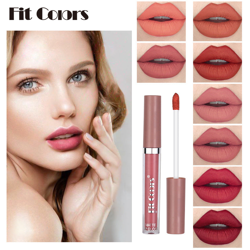 Fit Colors Matte Non Stick Cup Lip Gloss Fog Face Velvet Thin Tube Liquid Lipstick