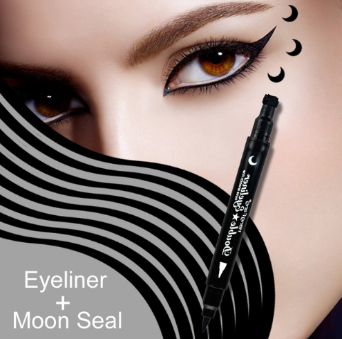 4 Styles Double-headed Eyeliner Liquid Black Eye liner Pen Star Moon Shape 2.5g Eye Makeup Brand HengFang #52244
