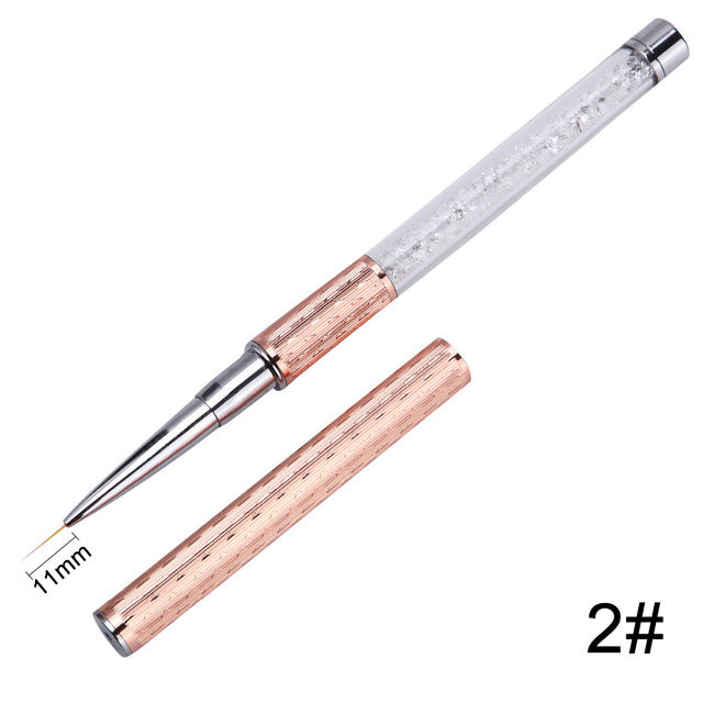 Monja Nail Art Metal Acryl Liquid Powder Carving UV Gel Extension Builder Franse Bloem Streep Schilderij Tekening Liner Brush