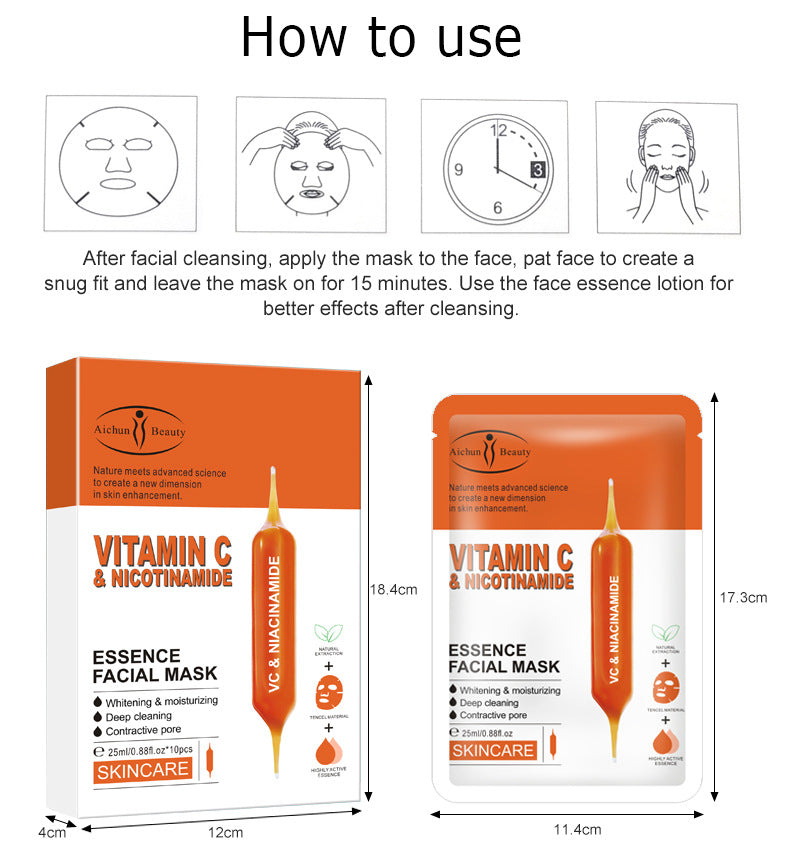 Blood Orange & Niacinamide Facial Mask Fade Fine Lines Brighten Skin Hydrating Mask