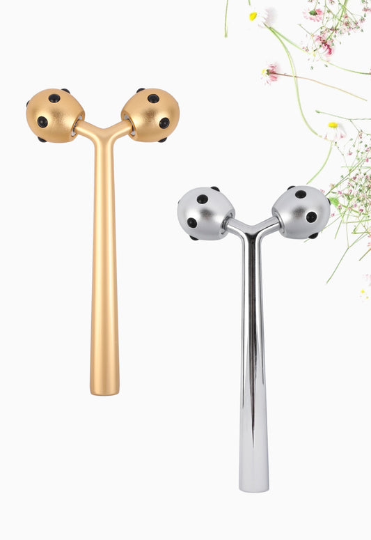 3D Roller Home Facial Lifting Germanium Grain Beauty Stick Aluminum Alloy Negative Ion Roller Facial Massager