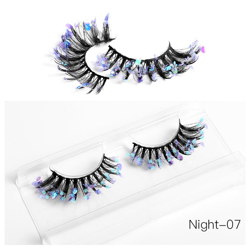 New Color Noctilucent Fried False Eyelashes Multi Layer Thick Cross Mink Like Eyelashes 8D FLUFFY