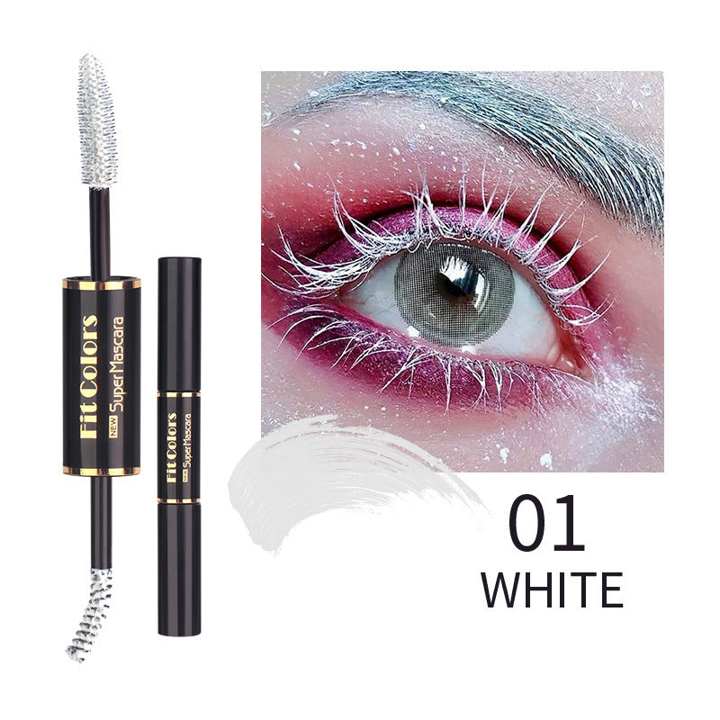 Fit Colors Double-Head Color Mascara Thick Curling Waterproof Not Smudged Multi-White Eyebrow Mascara