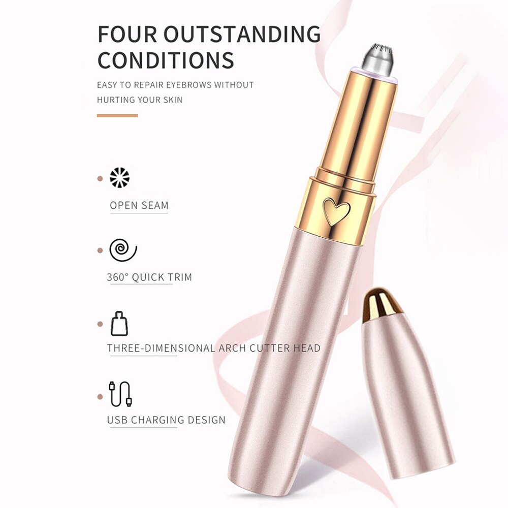 Electric Trimmer Eyebrow Hair Remover for Women Epilators Lipstick Brows Pen Hair Remover Shaver Razor Finishing Painless