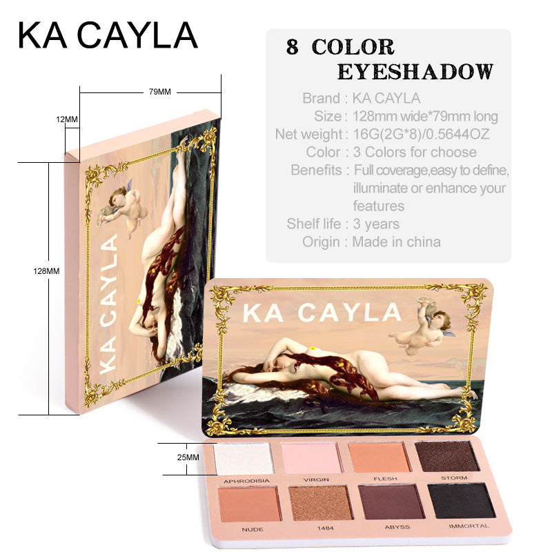 KA CAYLA 8 Colors Eyeshadow Palette EVA Matte Pearl Glitter Eyeshadow Palette