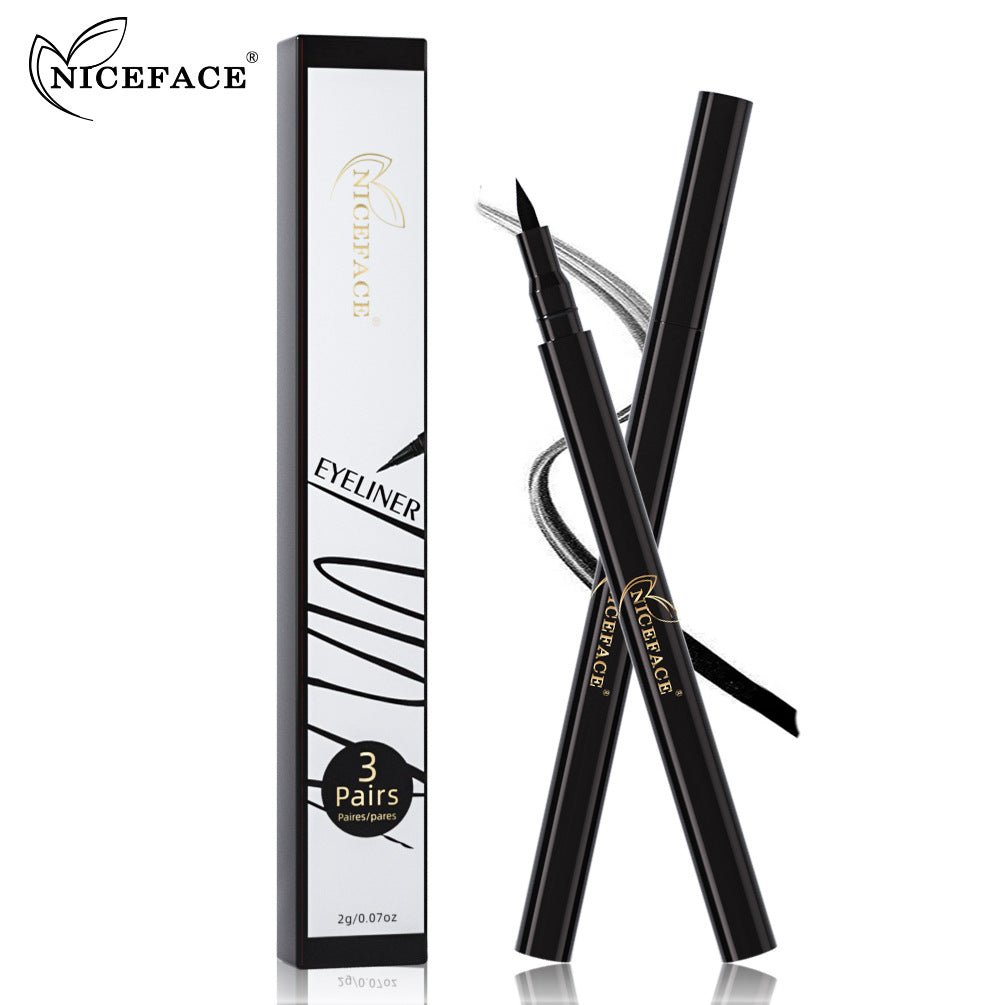 NICEFACE Eyeliner 3 In 1 Multifunctional Waterproof Anti-Smudge Non-Magnetic Natural Sticky Eyeliner