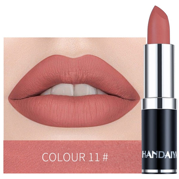 1PC 12 Colors Matte Lipstick Waterproof Long Lasting Sexy Purple Lipstick Pigments Easy to Wear Lip Makeup No Fade Away TSLM2