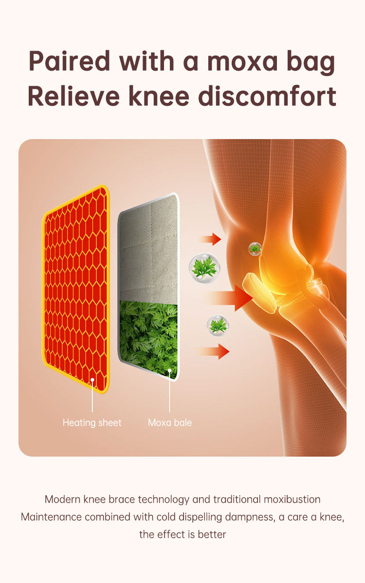 Electric heating knee massage instrument, vibration moxibustion, shoulder and elbow joint pain, hot compress knee massager for old cold legs