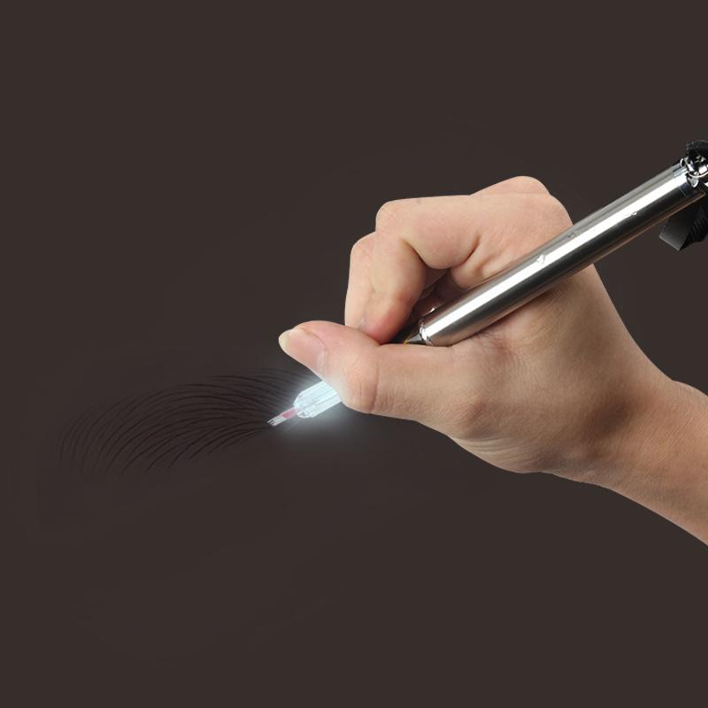 Microblading 3D Pen With LED Light Multifunction Needle Blade Manual Tattoo Machine For Permanent Makeup Eyebrow Munsu Tebori