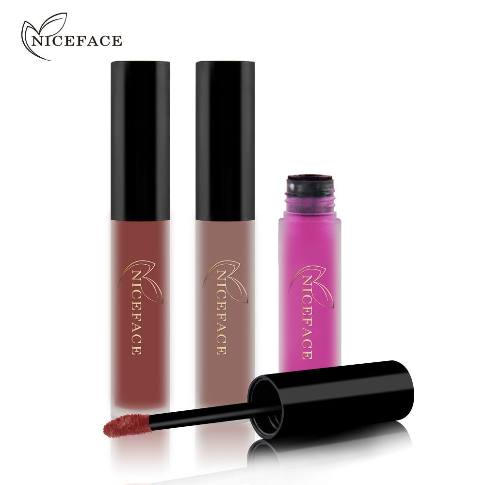 NICEFACE Matte Lip Glaze Does Not Fade And Does Not Stick To Cup Lip Gloss Non-Moisturizing Lipstick Orange