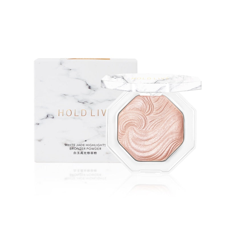 HOLD LIVE 3 Color White Jade Bronzers Highlighters Palette Brighten Shimmer Shine Pigment Highlighter Powder Glow Kit