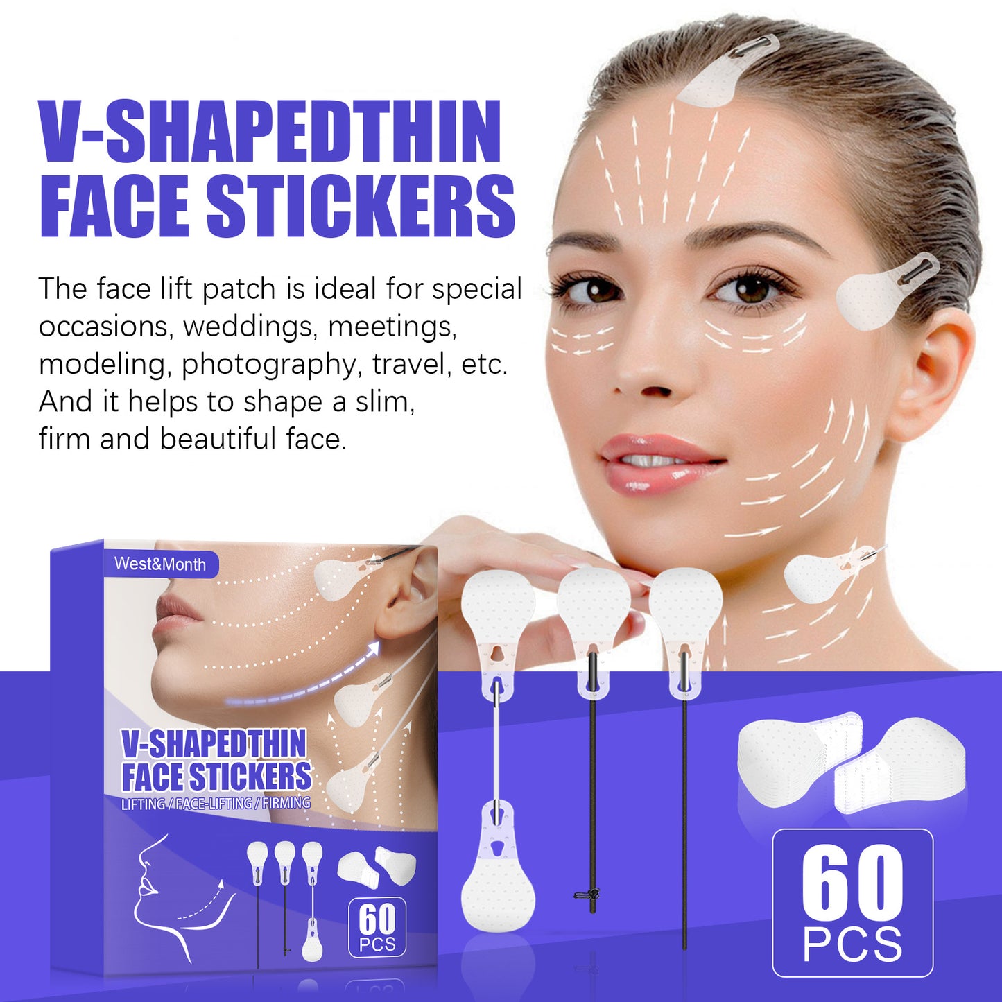 Face Lifting Patch V-Shaped Face Lifting Patch Skin Firming And Thin Chin Muscle Lifting And Swelling Elimination Shaping Patch