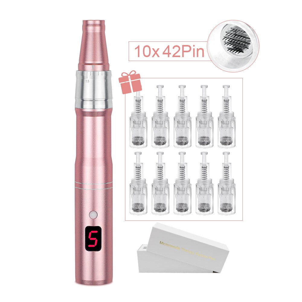 Professional Microneedeling Pen Machine with Cartridge Wireless Microneedling Pen for Derma MTS Pen Beauty Machine Skin Care Kit