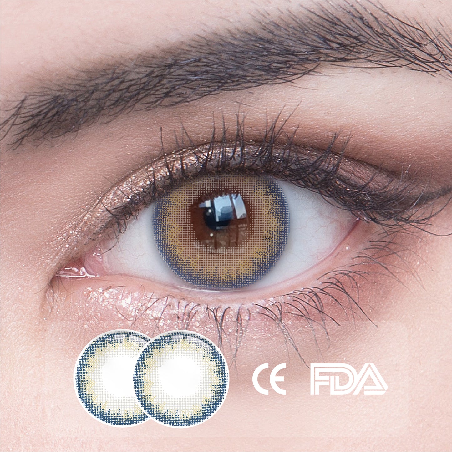 1Pcs FDA Certificate Eyes Beautiful Pupil Colorful Girl Cosplay Contact Lenses Blue(0-600Â°ï¼‰
