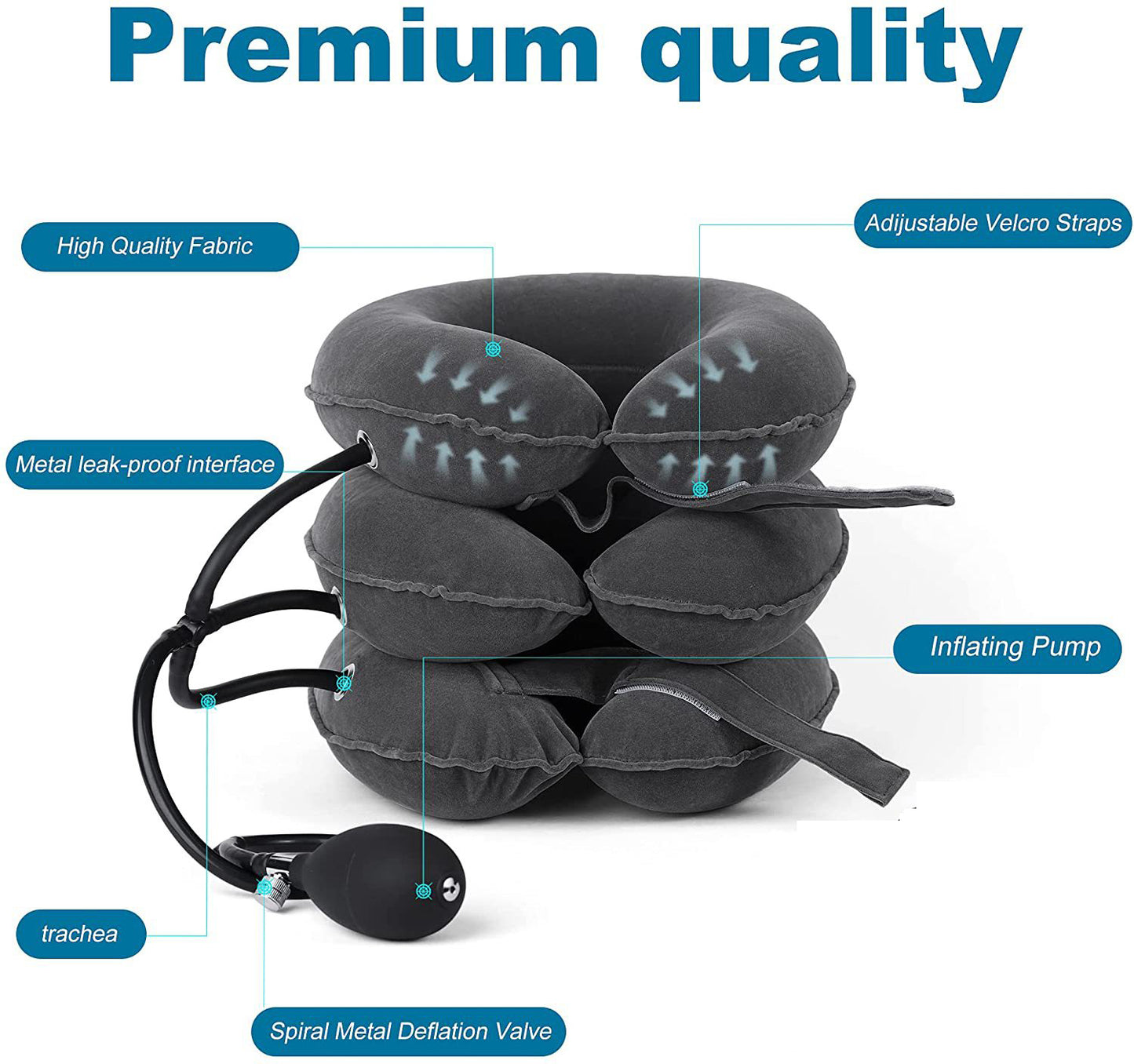 Cervical Traction Device Neck Support Pillow Inflatable Adjustable Neck Stretcher Three-Layer Inflatable Neck Pillow
