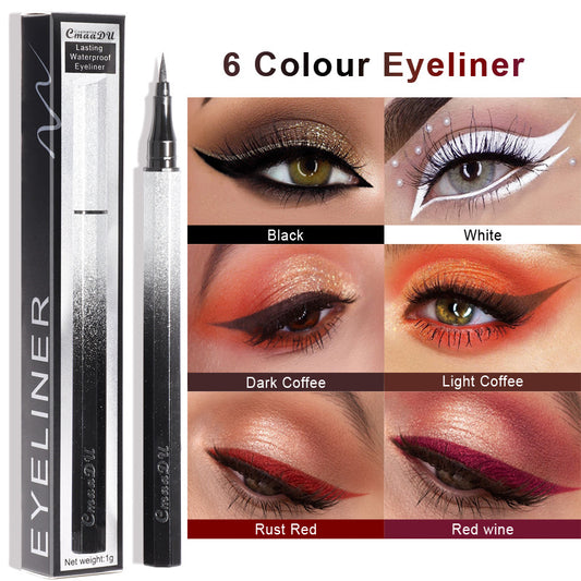 CmaaDu Eyeliner Pencil Waterproof Sweatproof Not Smudged Cool Black Starry Sky Thin Head Eyeliner