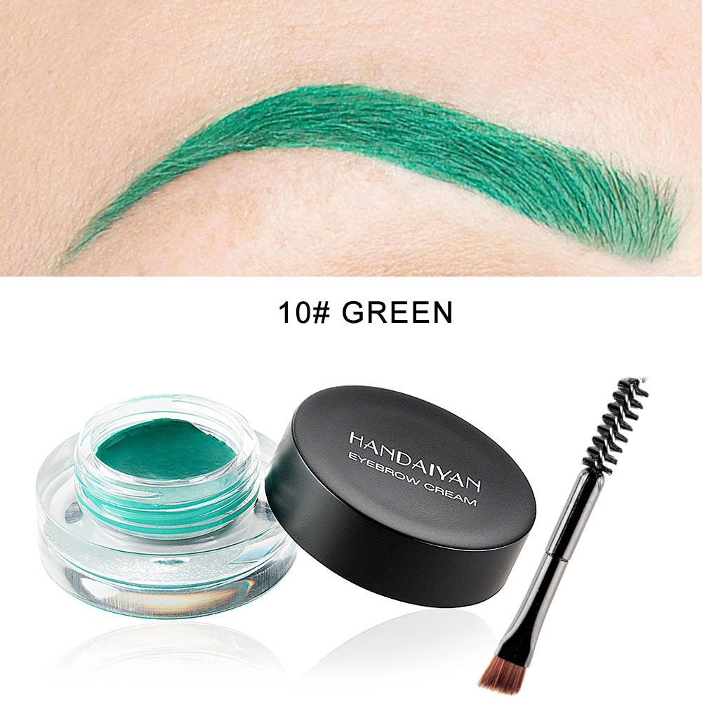 HANDAIYAN 12 Colors Waterproof Eyebrow Dyeing Cream Multifunctional Eyeliner Does Not Fade