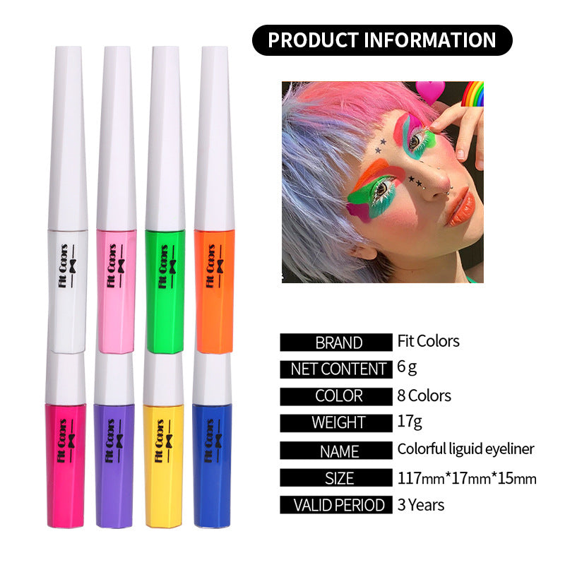 Fit Colors Fluorescent Luminous Color Eyeliner Rainbow Painted Graffiti Waterproof Quick Drying Eyeliner