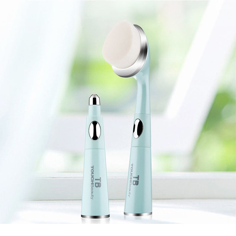 TOUCHBeauty 2 in 1 Sonic Facial Cleanser with Anti-Ageing Wrinkle Eye Massager, removes dark circles and puffiness TB-1581