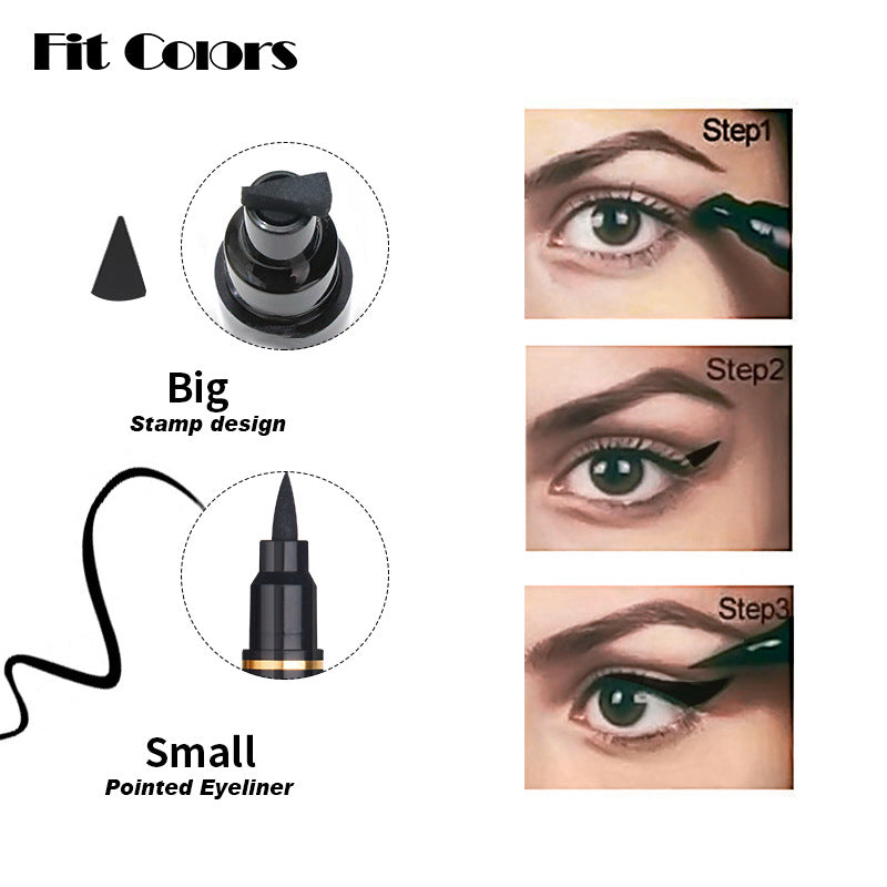 Fit Colors Double Headed Triangle Wing Seal Waterproof, Sweat-Proof And Non Smudged Liquid Eyeliner