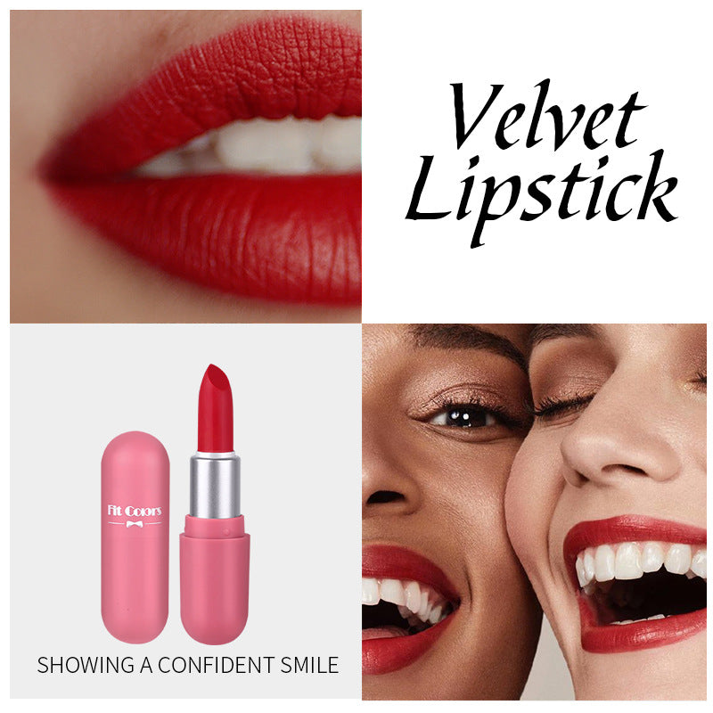 Fit Colors Mini Capsule Matte Lipstick Matte Velvet Does Not Fade Portable Mini Lipstick
