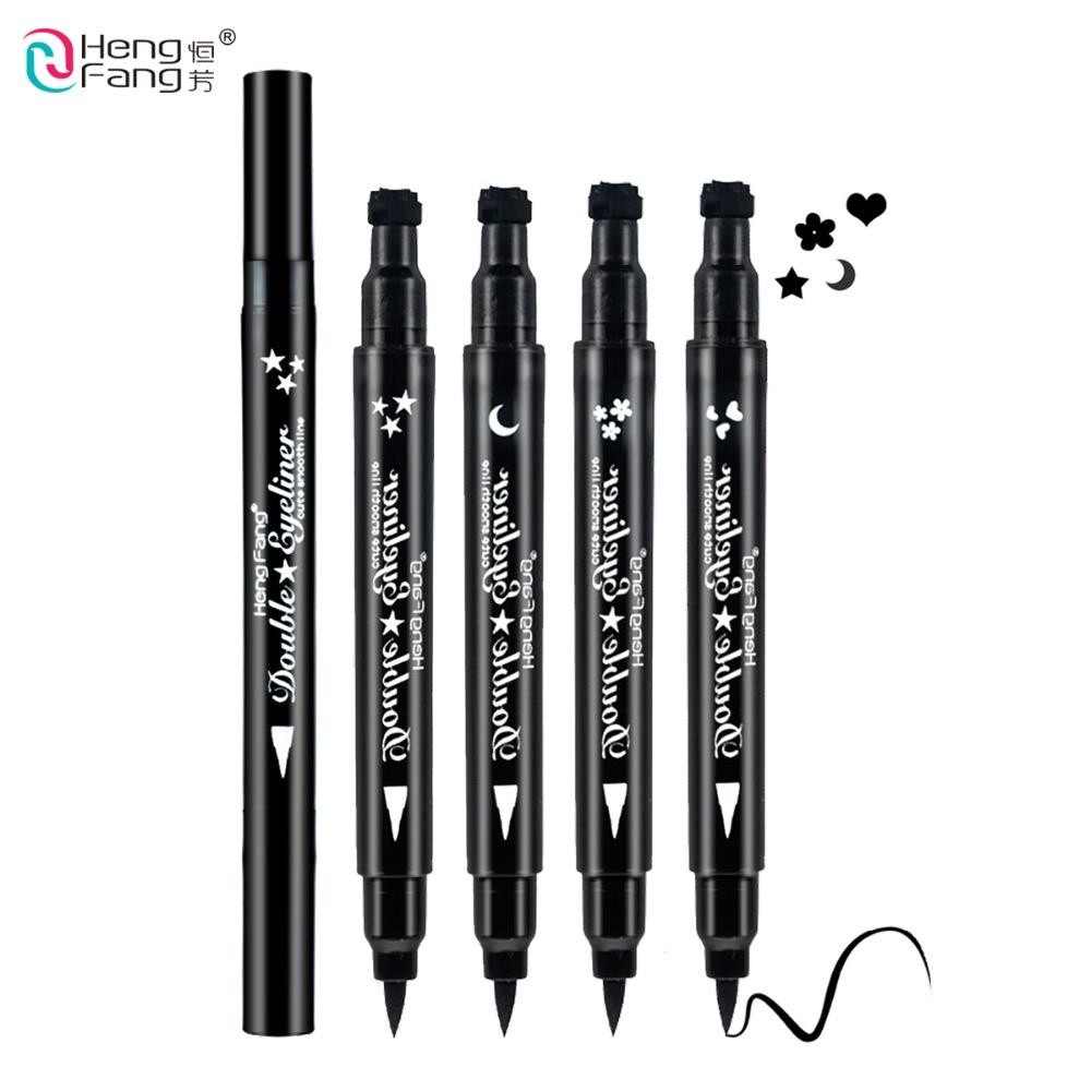 4 Styles Double-headed Eyeliner Liquid Black Eye liner Pen Star Moon Shape 2.5g Eye Makeup Brand HengFang #52244