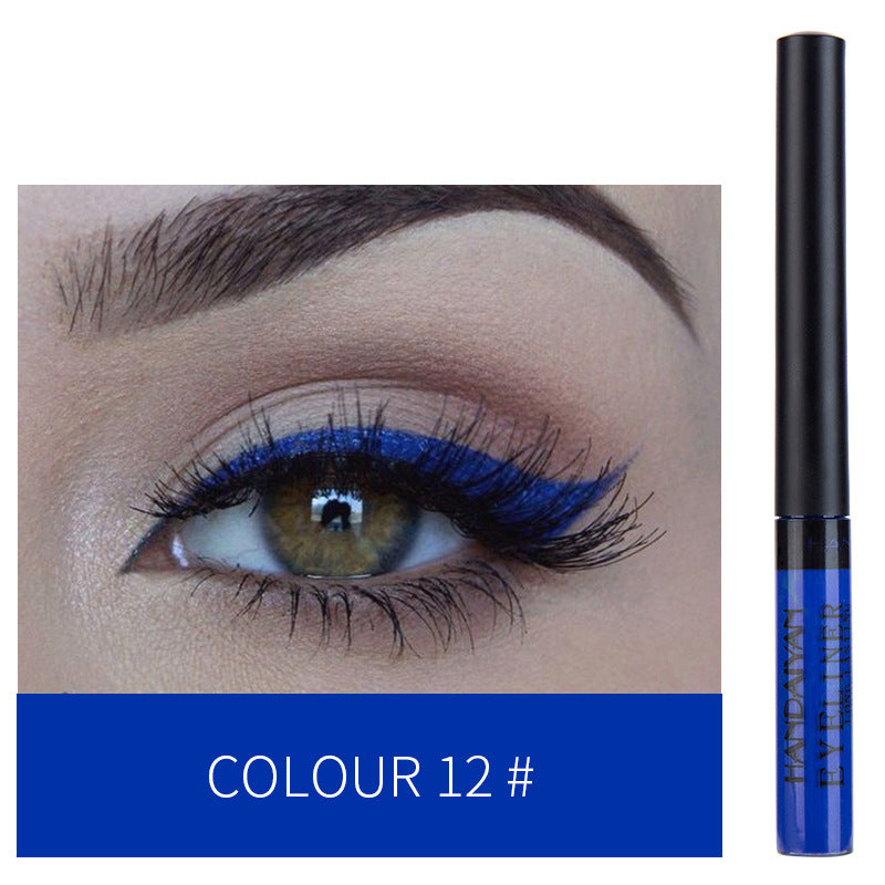 HANDAIYAN 12 Color Matte Color Liquid Eyeliner Long Lasting Non-Smudge Liquid Eye Shadow