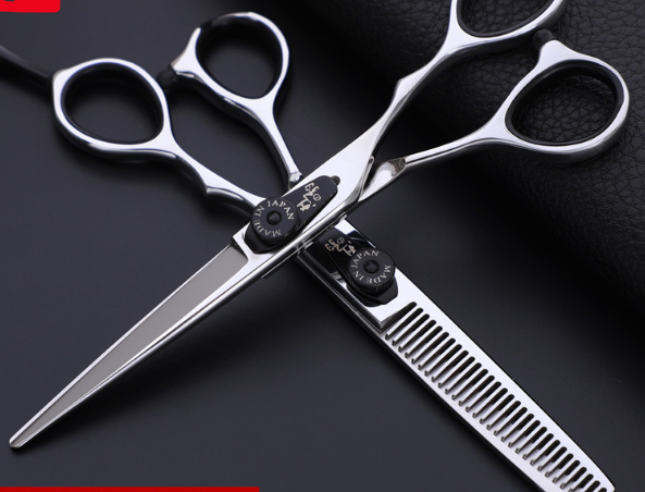 Professional Japan 440c 6 & 5.5 inch rainbow cut hair scissors set cutting shears thinning barber scissor hairdressing scissors