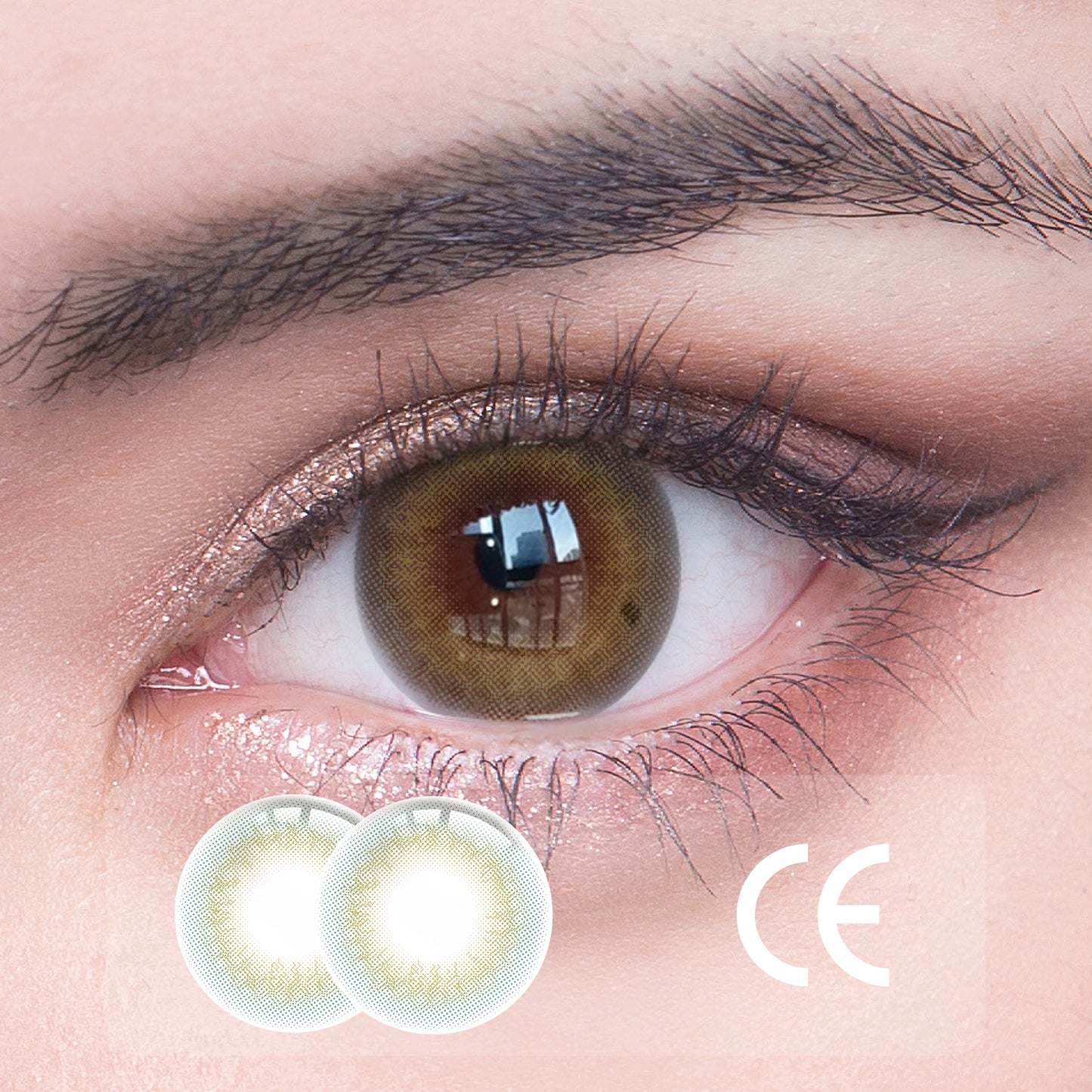 1pcs CE  Certificate Colored Contact Lenses For Eyes Natural Color Lenses Women Men Makeup Accessories with Contact Lens Case Gift Green
