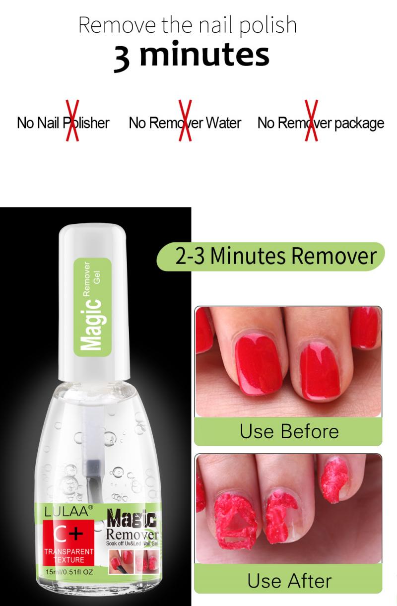 LULAA 15ml Remover Nail Gel Nail Polish Remover Liquid Nail Cleanser Nail Polish Remover Bursting Sticky Manicure Tools